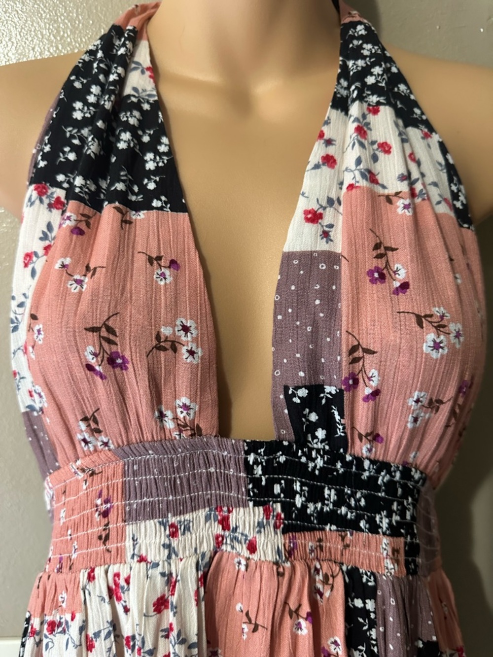 Hersy Halter Backless Tie Strap Patchwork Cottage… - image 4